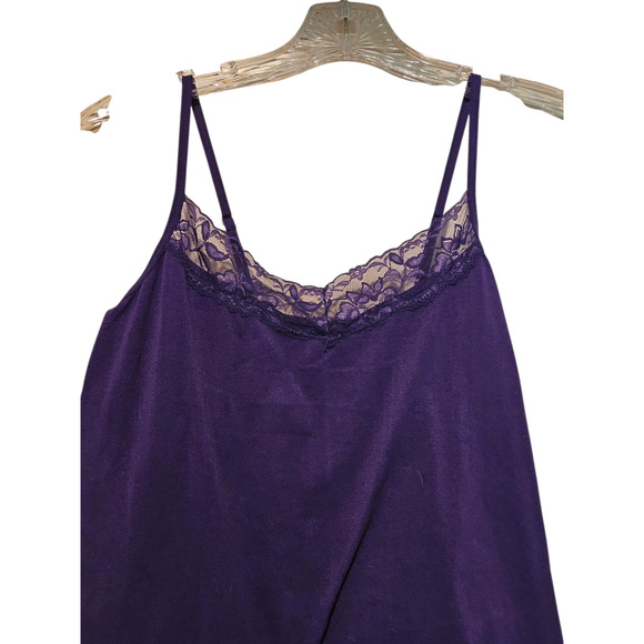 Bobbie Brooks Lace Trim Cami Tank Top Size2XL Purple Preppy Romantic Y2K - Picture 2 of 5